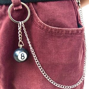 Basic Wallet Chain w/ Eight Ball pendant